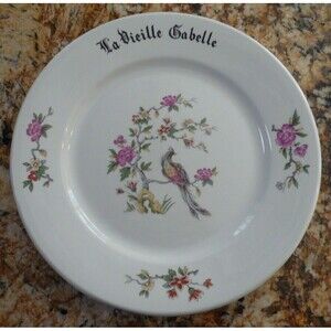 La Vieille Gabelle Restaurant Evreux France 9 1/4" Dinner Plate Pillivuyt